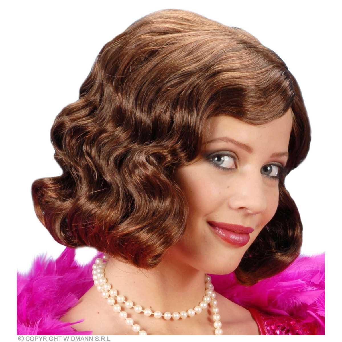 Parrucca Anni '20 Caschetto Castana Riccia |Widmann