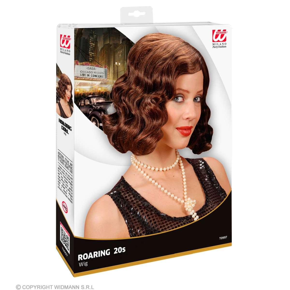 Parrucca Anni '20 Caschetto Castana Riccia |Widmann