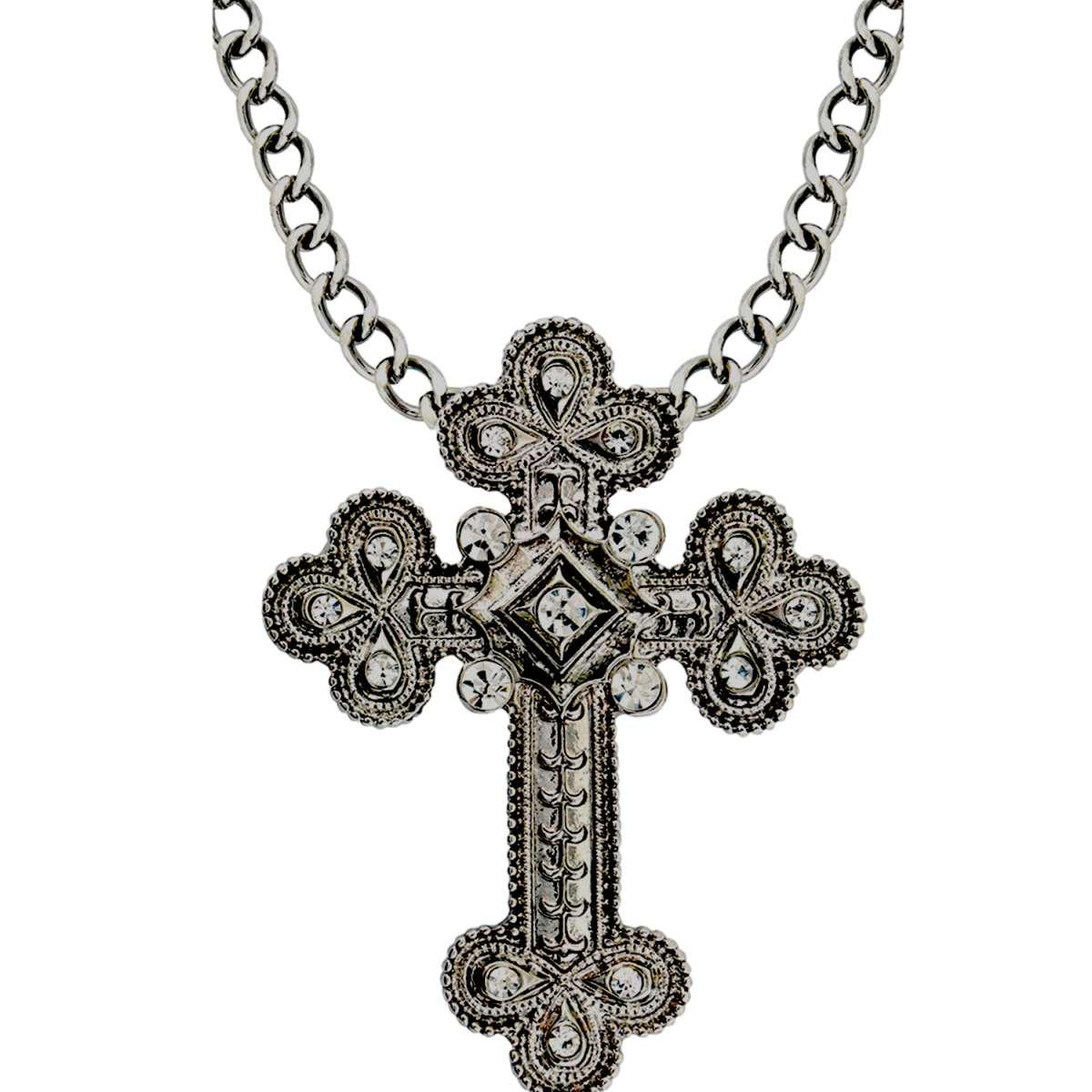 Collana Metallo con Croce e Strass |Widmann