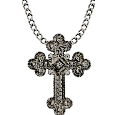 Collana Metallo con Croce e Strass |Widmann