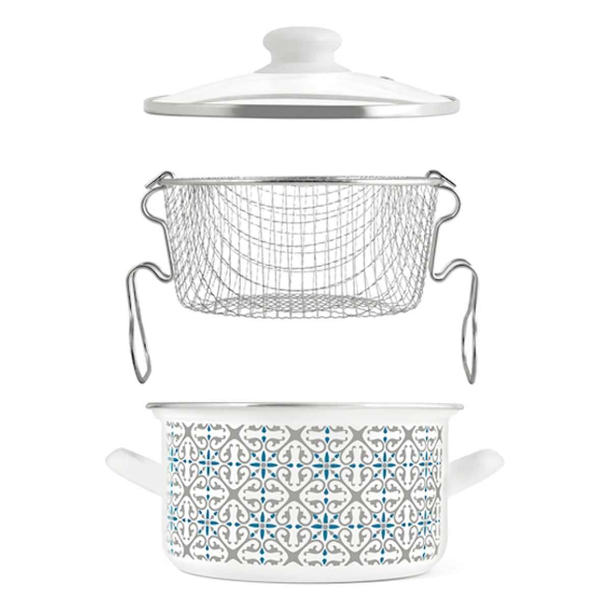 Friggitrice con Cestello Smaltata Ischia cm.Ã˜22 | H&H