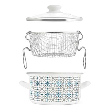 Friggitrice con Cestello Smaltata Ischia cm.Ã˜22 | H&H