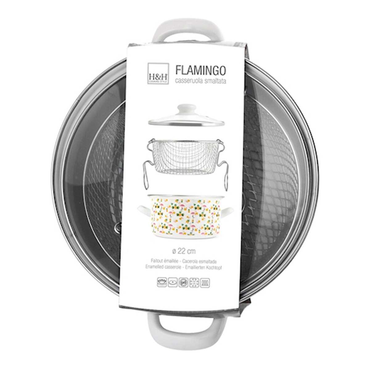 Friggitrice con Cestello Smaltata Flamingo cm.Ã˜22 | H&H