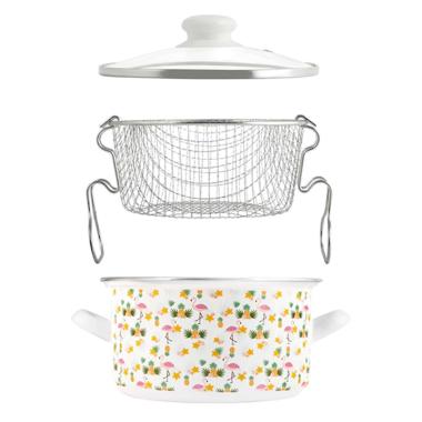 Friggitrice con Cestello Smaltata Flamingo cm.Ã˜22 | H&H