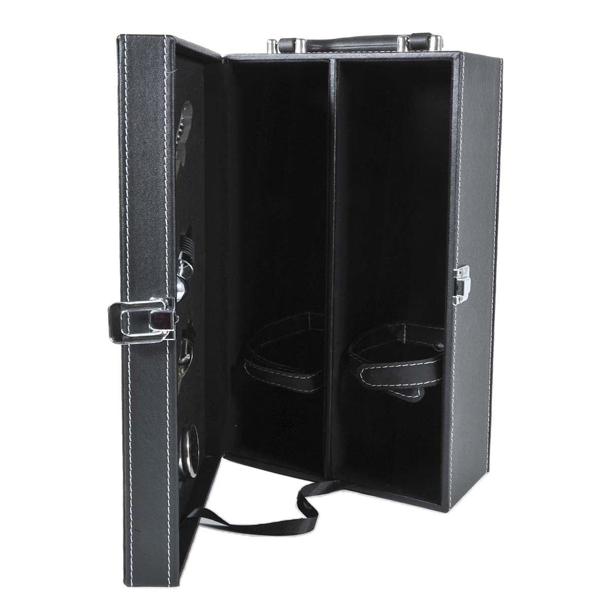 Porta Bottiglie 1P Ecopelle con Accessori pz.5 | H&H