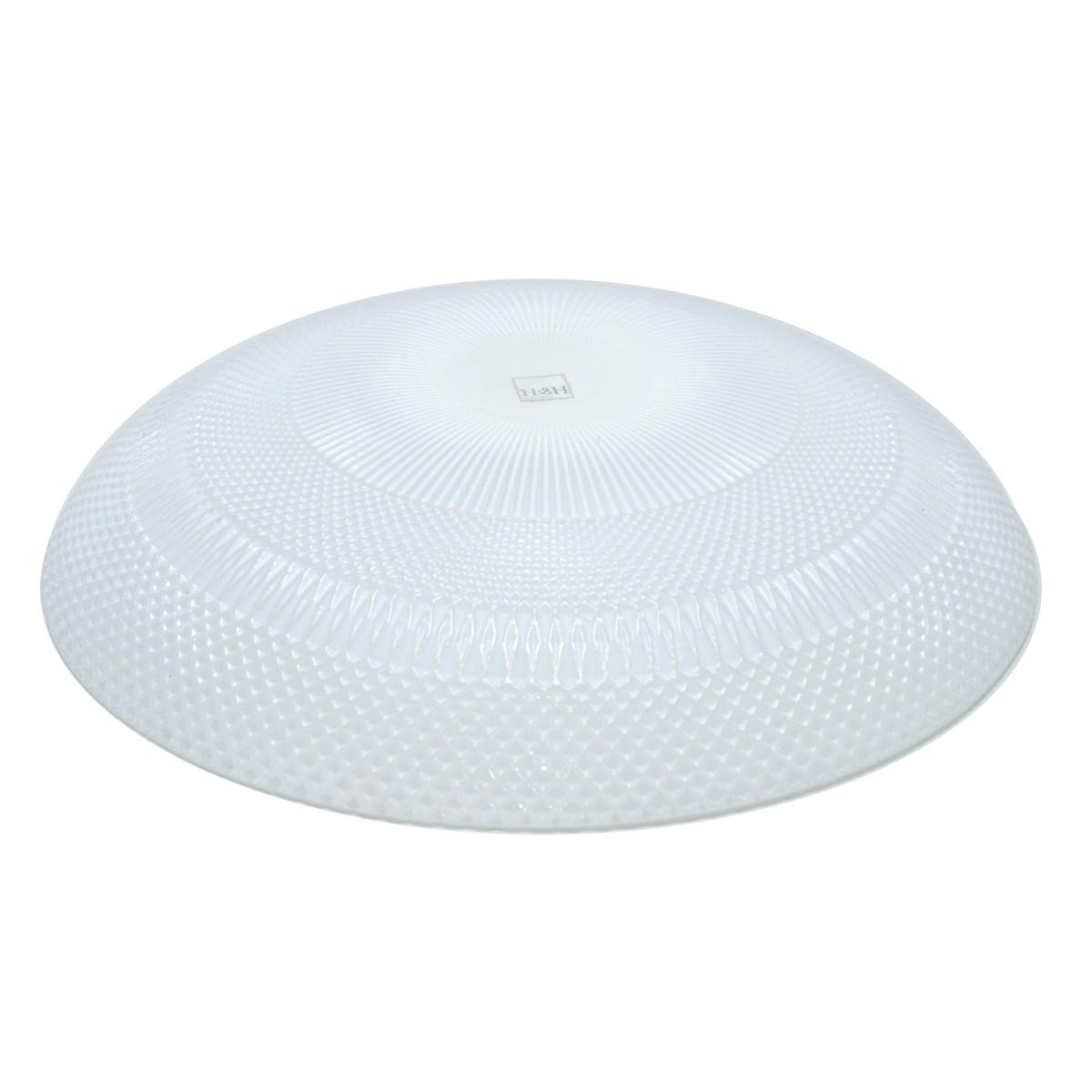 Piatto Tavola Vetro Fondo Bianco Opaco cm.Ã˜20,5 | H&H