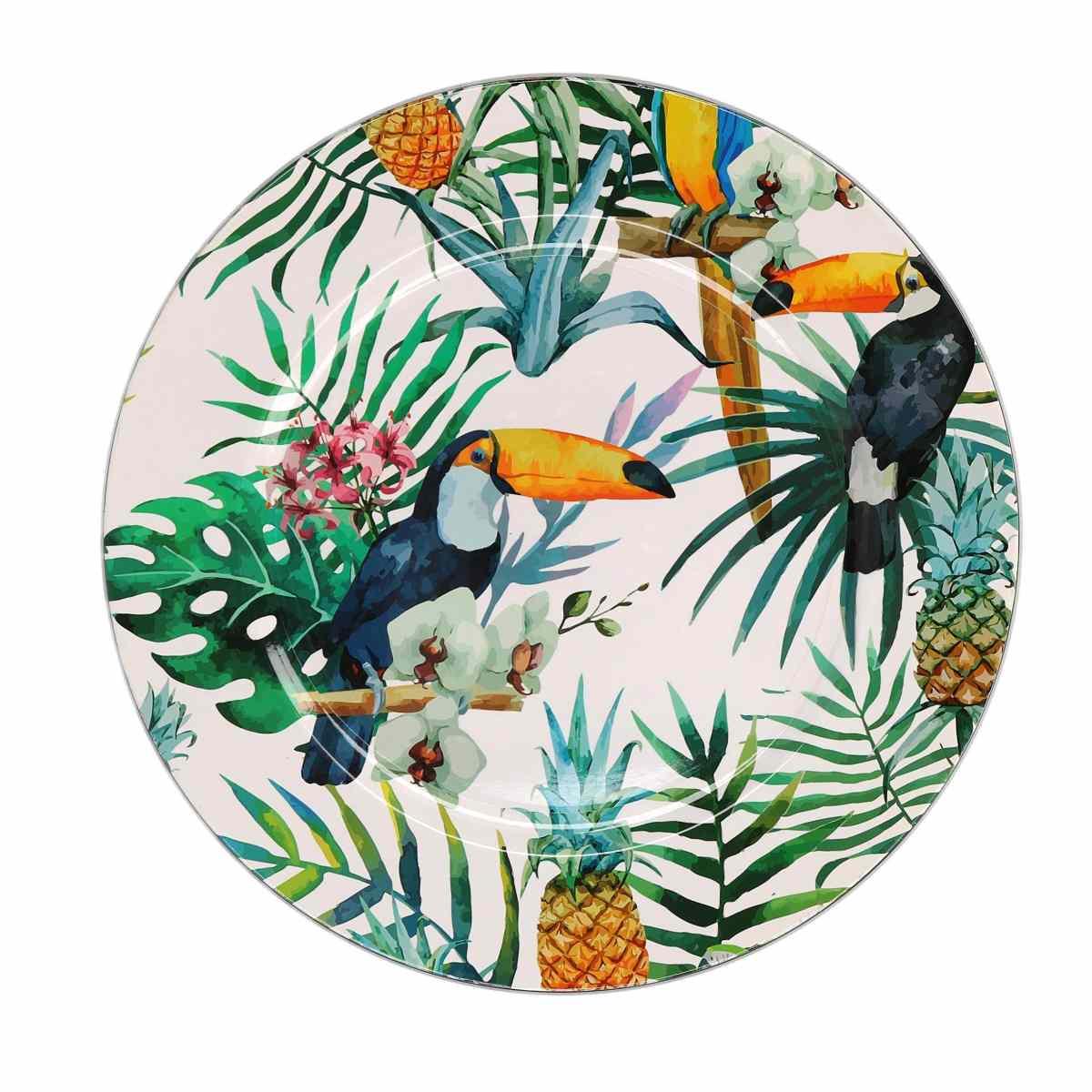Tovaglietta Sottopiatto PVC Piante con Tucano cm.Ã˜33x2 | Vacchetti