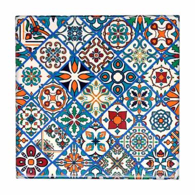 Sottopentola Mattonella Mandala Blu Quadro cm.20x20xh0,6 | Vacchetti