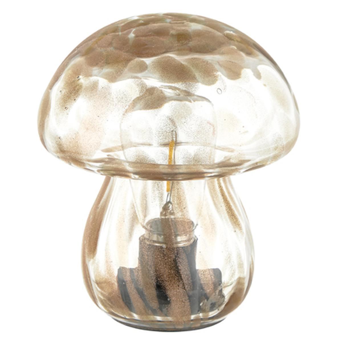 Lampada Tavolo Led Vetro Fungo Bronzo cm.12 | Montemaggi