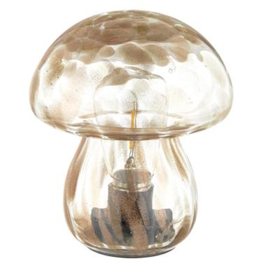 Lampada Tavolo Led Vetro Fungo Bronzo cm.12 | Montemaggi