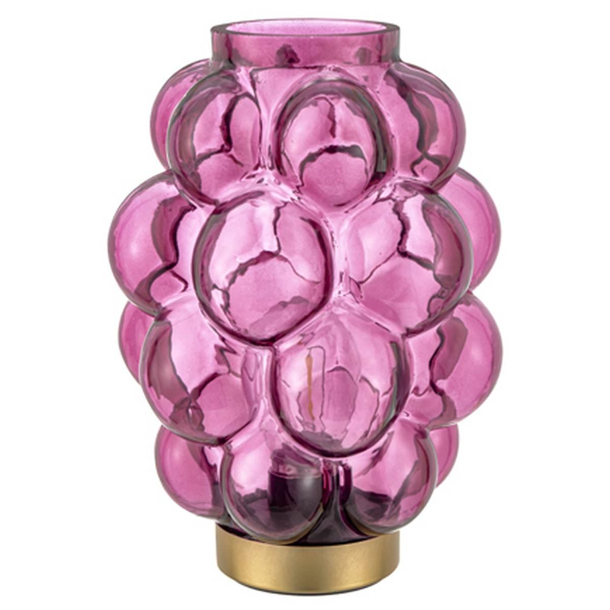 Lampada Tavolo Led Vetro Bubble Rosa cm.20 | Montemaggi