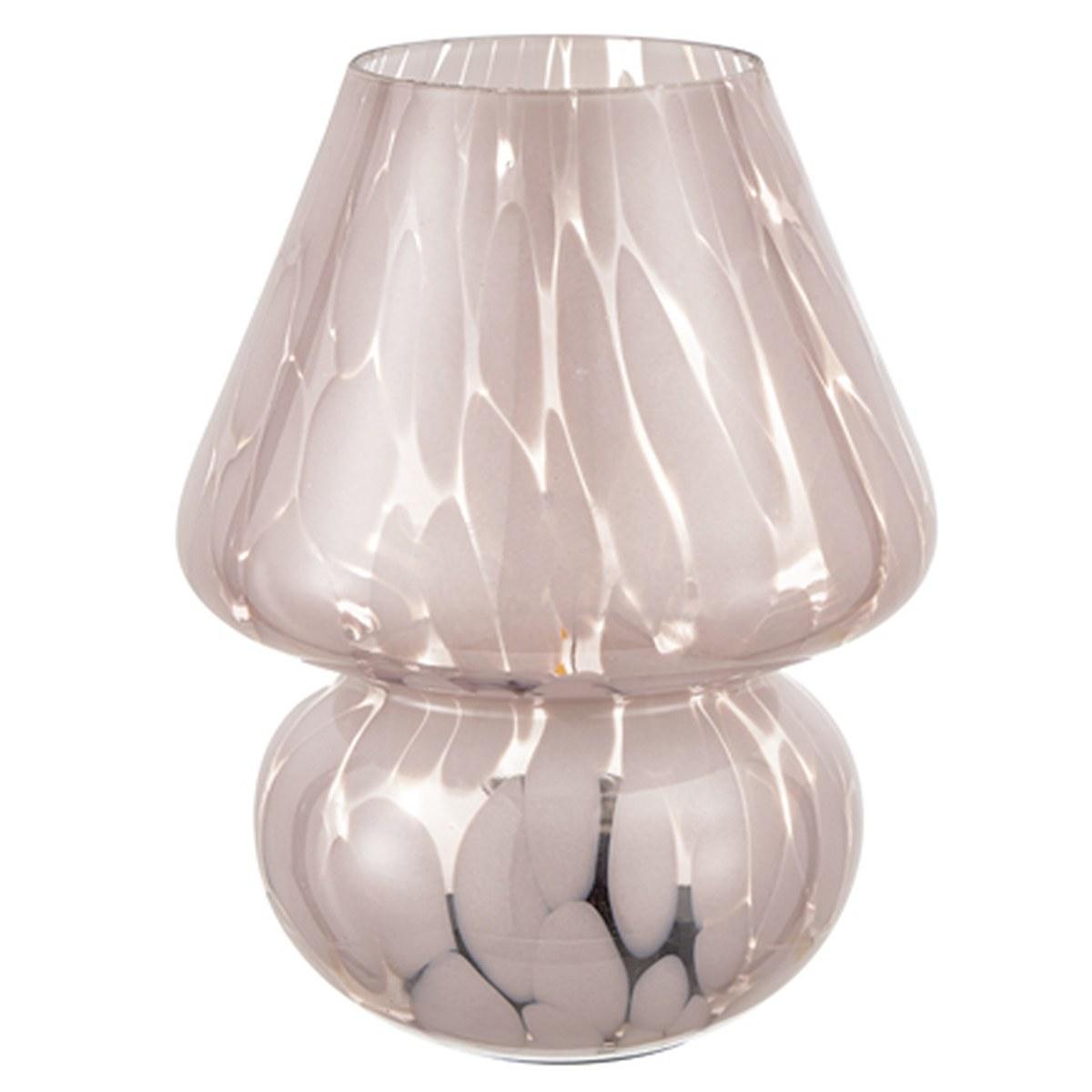 Lampada Tavolo Led Vetro Fungo Rosa cm.18 | Montemaggi