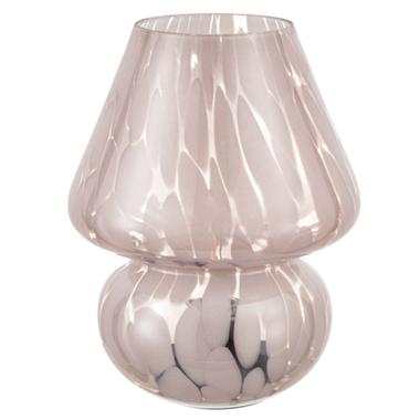 Lampada Tavolo Led Vetro Fungo Rosa cm.18 | Montemaggi