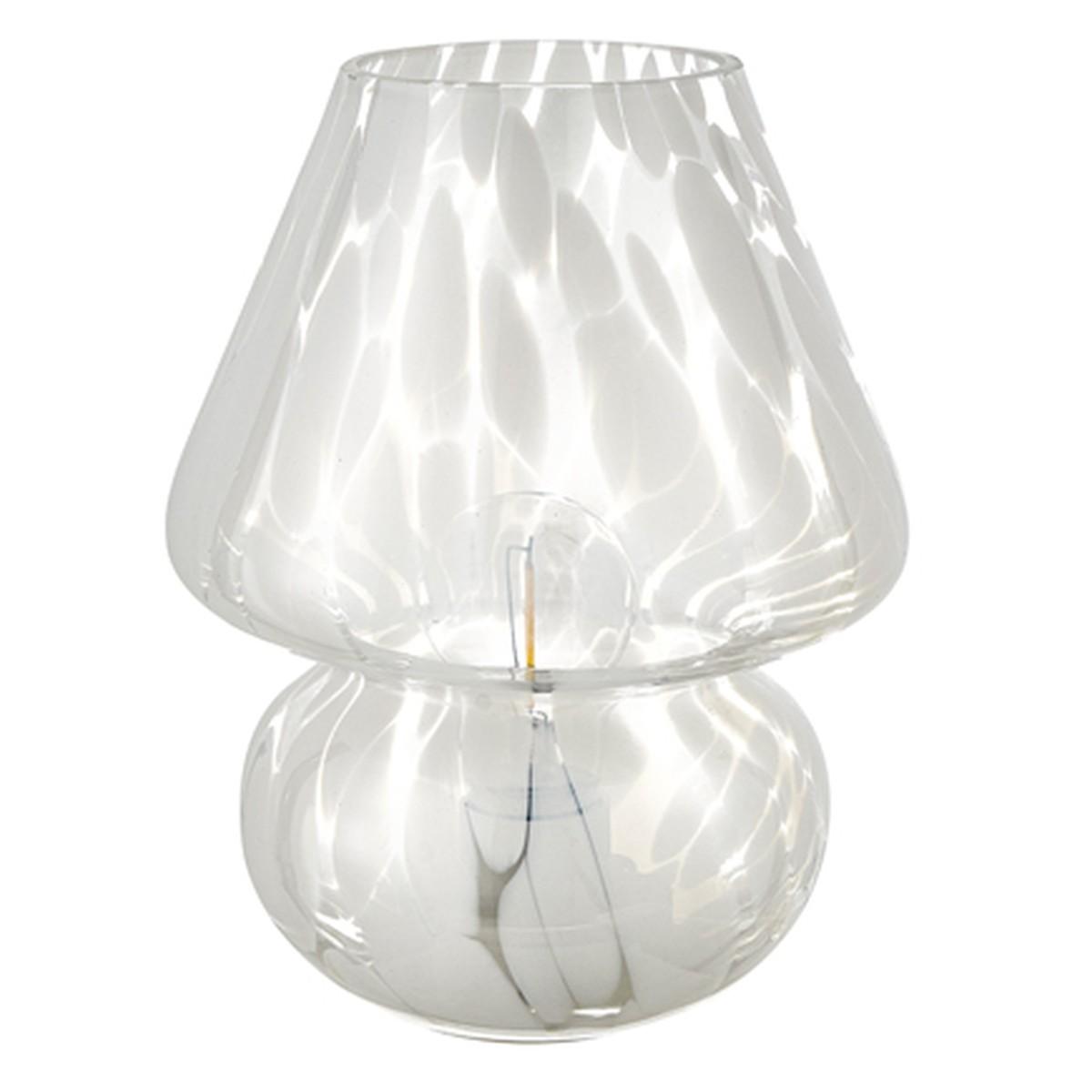 Lampada Tavolo Led Vetro Fungo Bianco cm.18 | Montemaggi