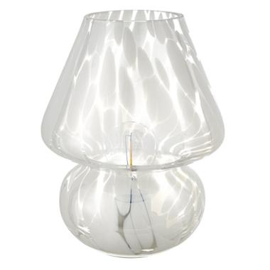 Lampada Tavolo Led Vetro Fungo Bianco cm.18 | Montemaggi