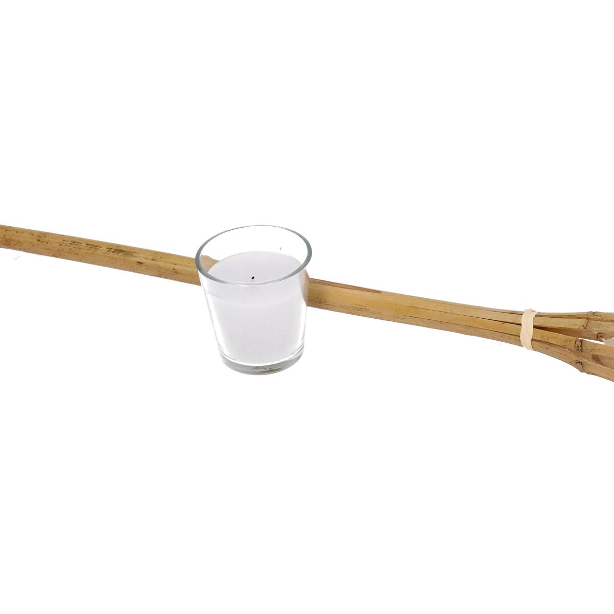 Fiaccola Bambu LED con Candela Citronella cm.Ø8,5xh76 | Vacchetti