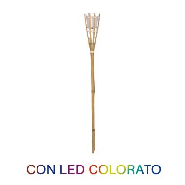 Fiaccola Bambu LED con Candela Citronella cm.Ø8,5xh76 | Vacchetti