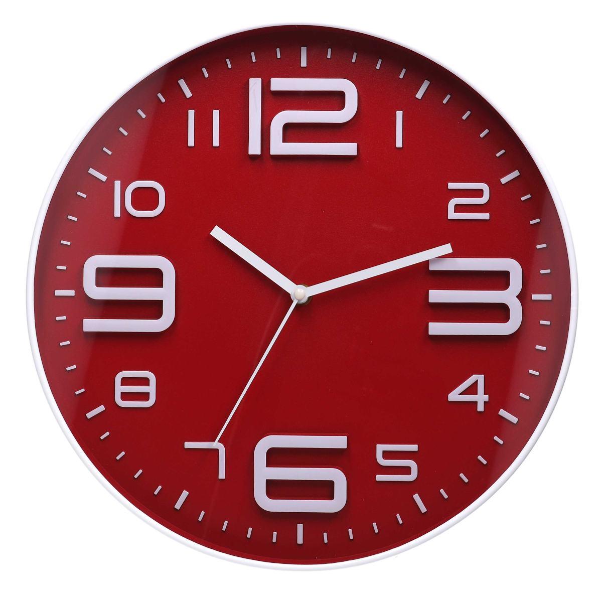 Orologio a Parete cm.Ã˜35 Plastica Rosso Tondo | Vacchetti