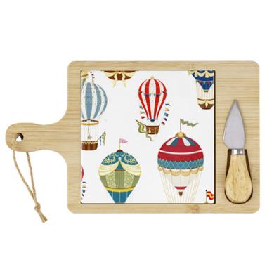 Tagliere Legno Mongolfiere con Coltello Formaggio cm.29x17 | Montemaggi