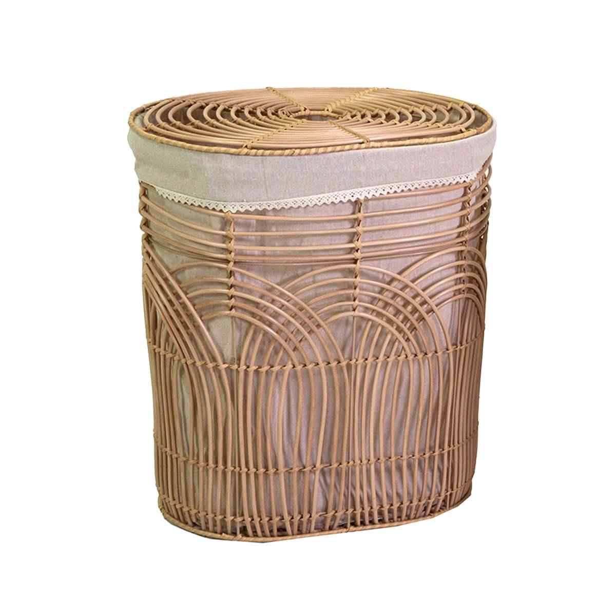 Cesto PVC Archi con Fodera Naturale Ovale cm.43x30xh48 | Vacchetti