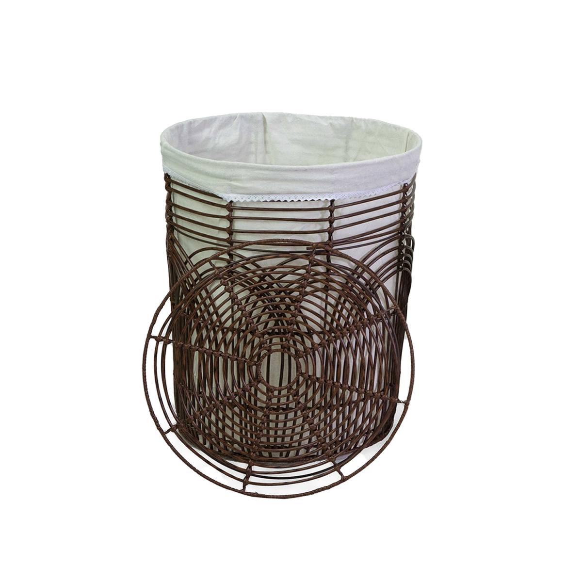 Cesto PVC Archi con Fodera Noce Tondo cm.Ã˜31xh41 | Vacchetti