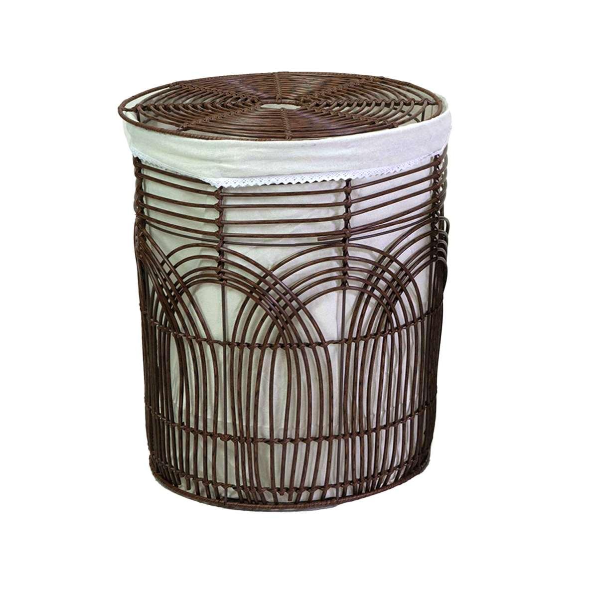 Cesto PVC Archi con Fodera Noce Tondo cm.Ã˜38xh48 | Vacchetti