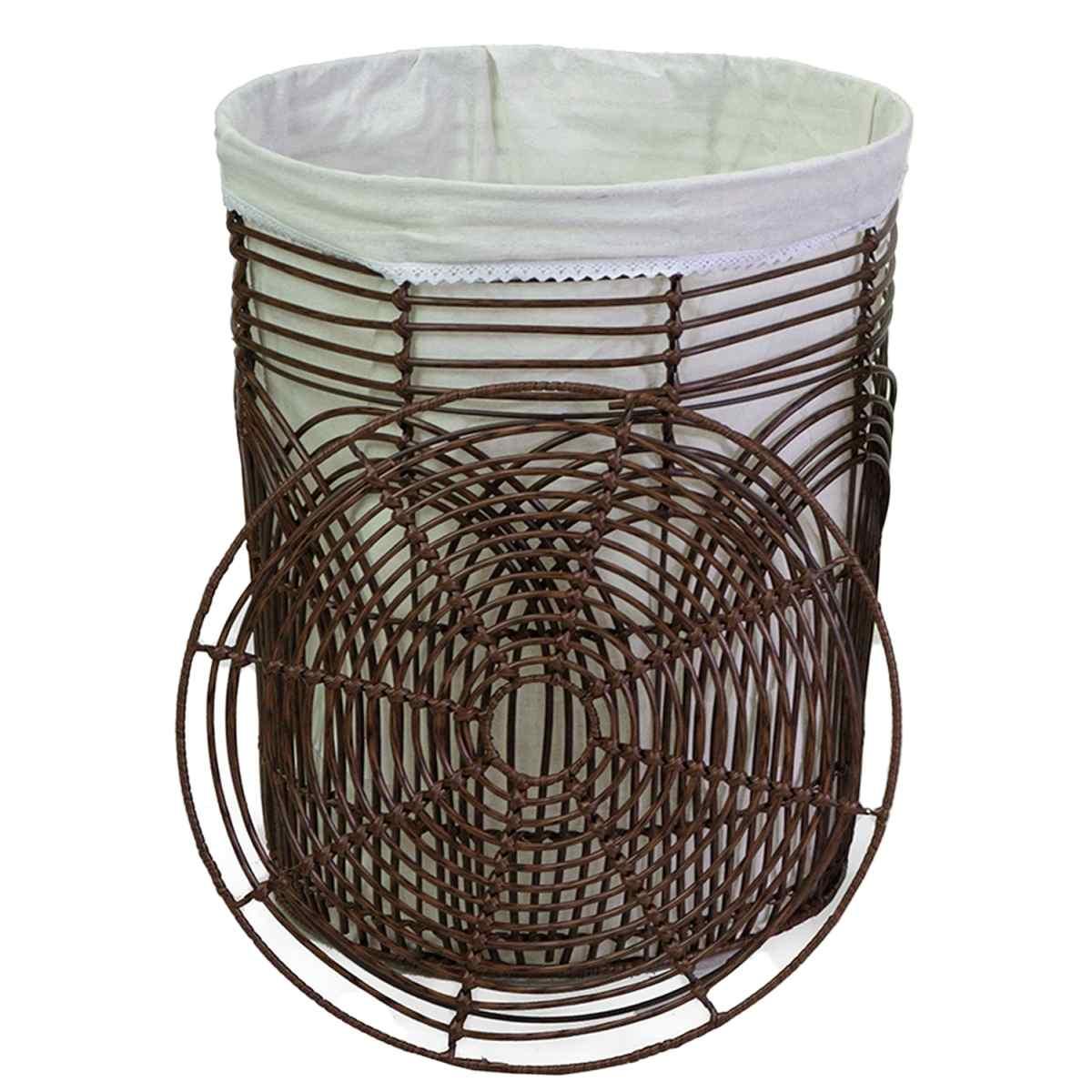 Cesto PVC Archi con Fodera Noce Tondo cm.Ã˜45xh56 | Vacchetti