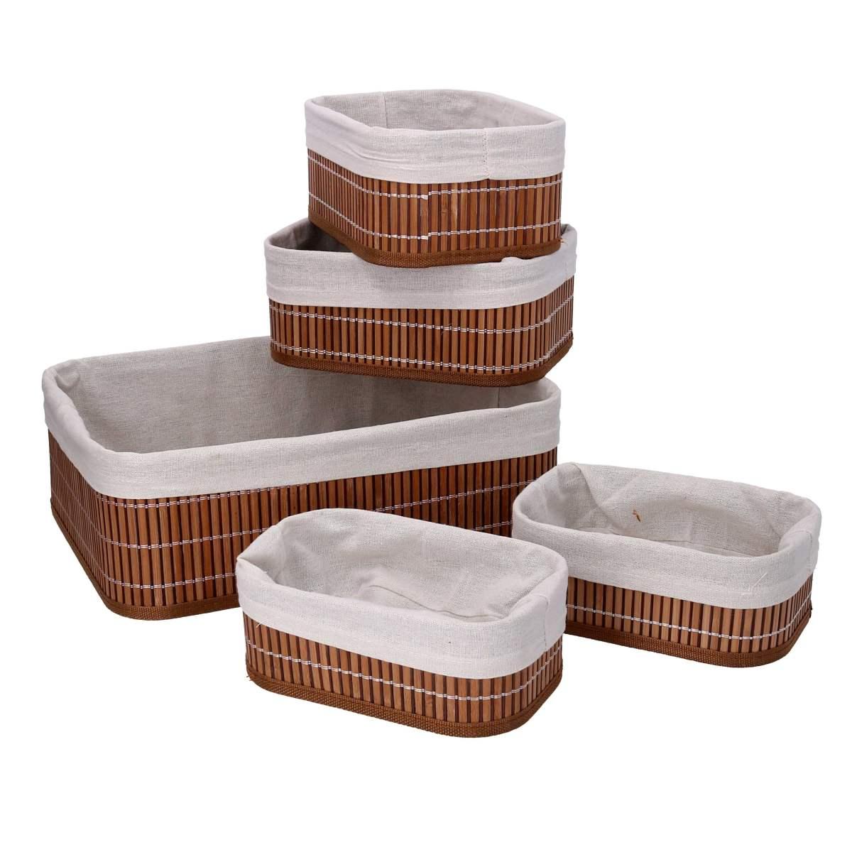 Cesto Vimini Rettangolare Bamb con Fodera cm.36x26xh12 | Vacchetti