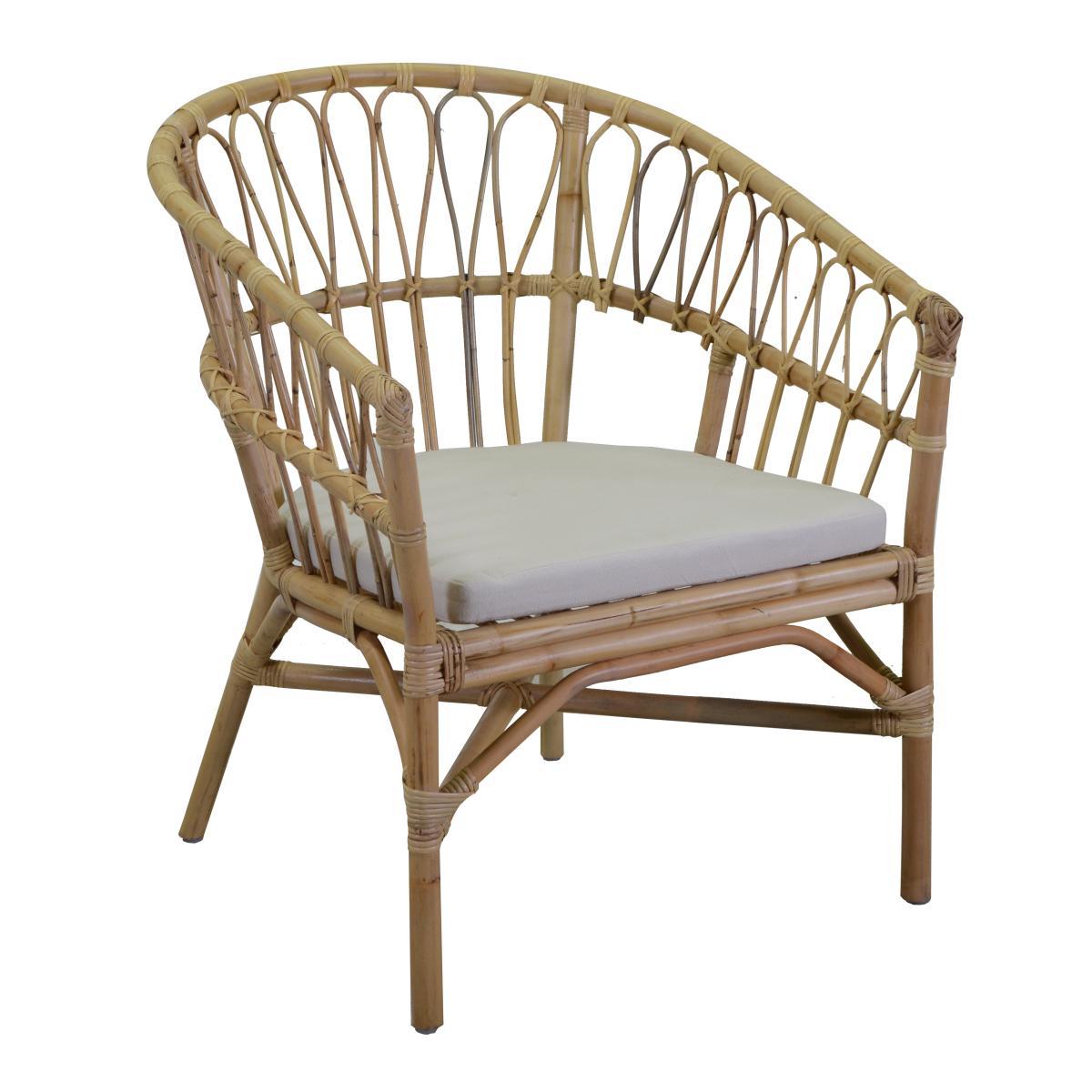Poltrona Rattan Kai Impilabile Naturale cm.66x69xh80 | Vacchetti