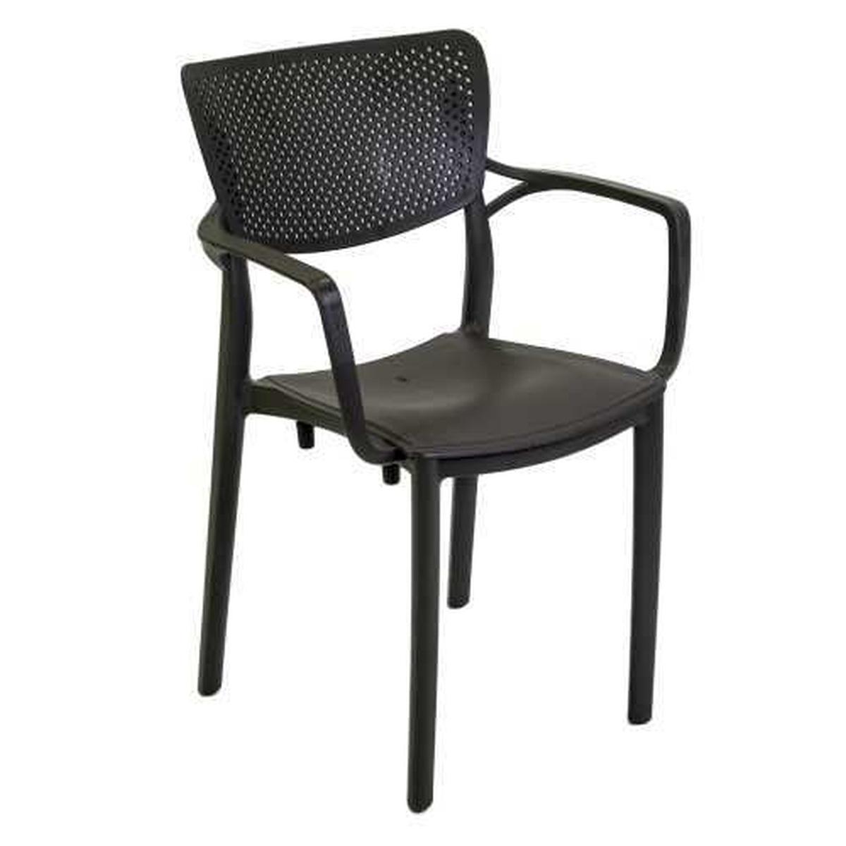 Vacchetti Poltrona Polipropilene Alezio Antracite Chiaro 54.5x53x84cm