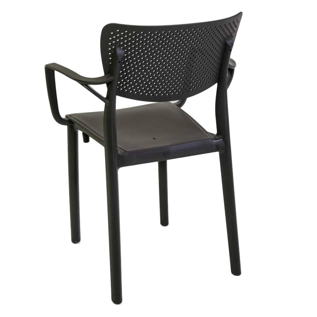 Vacchetti Poltrona Polipropilene Alezio Antracite Chiaro 54.5x53x84cm