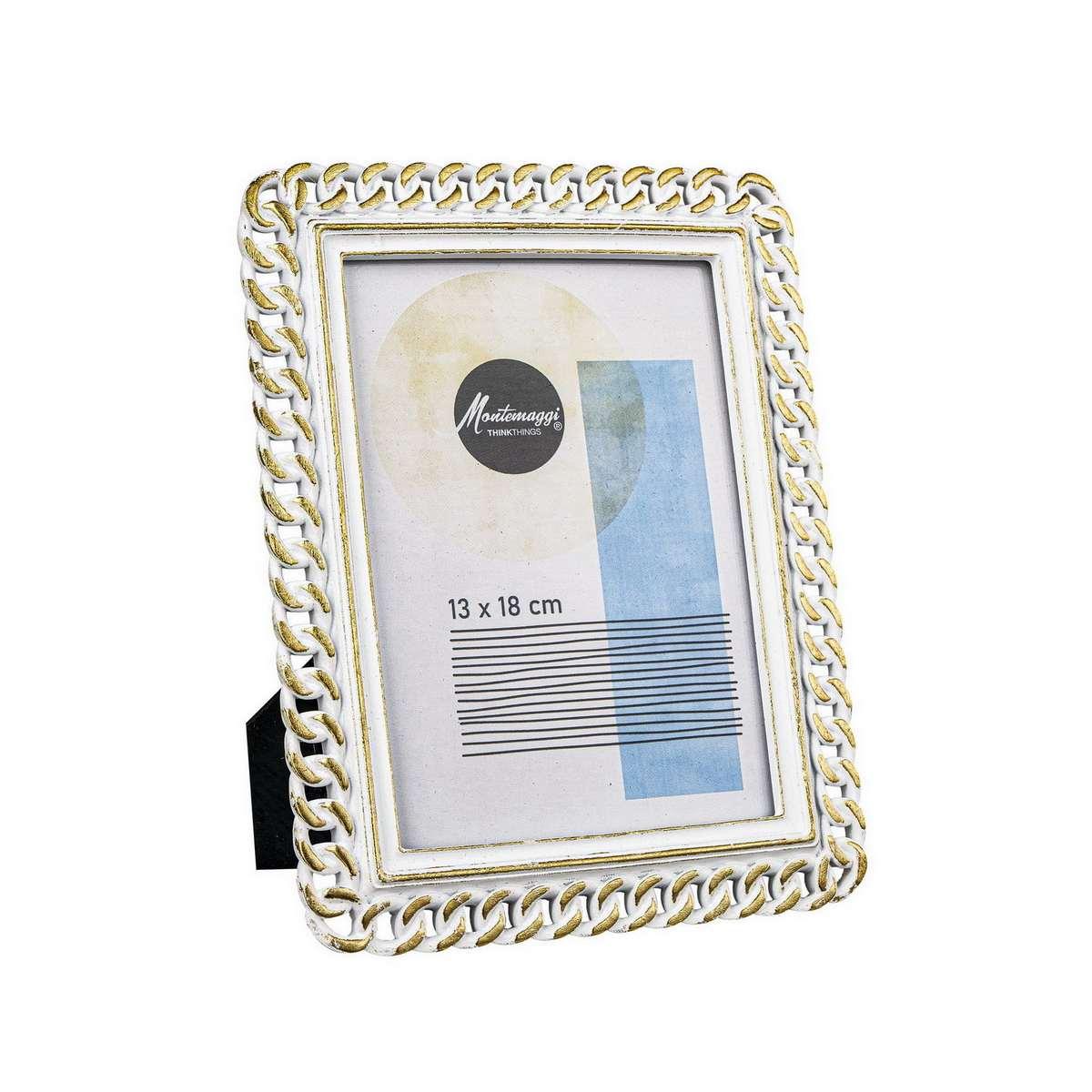 Cornice cm.13x18 Resina Catena Bianca Anticata | Montemaggi