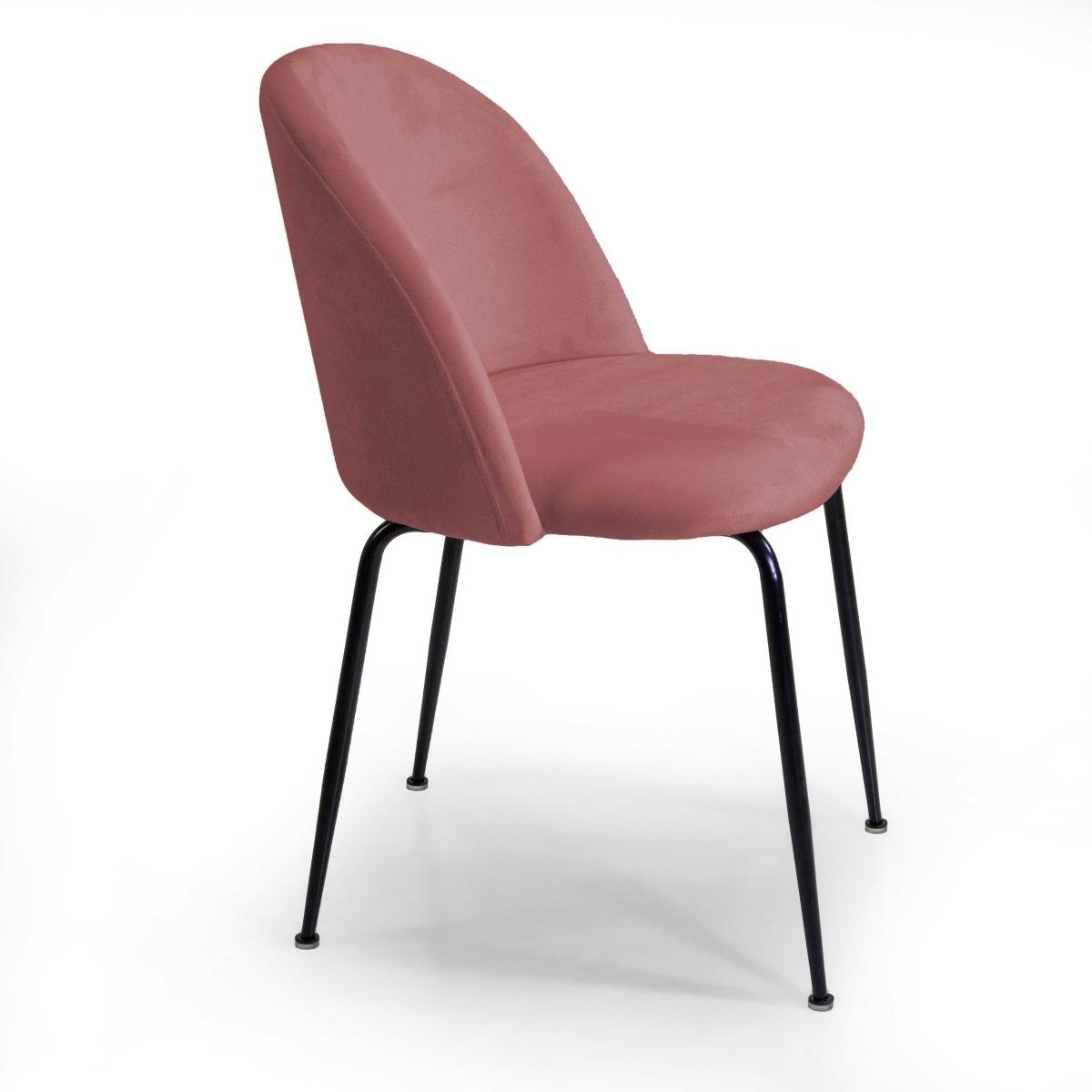 Poltrona Velluto Sammi Rosa Struttura Nero cm.50x57xh47/78 | Vacchetti