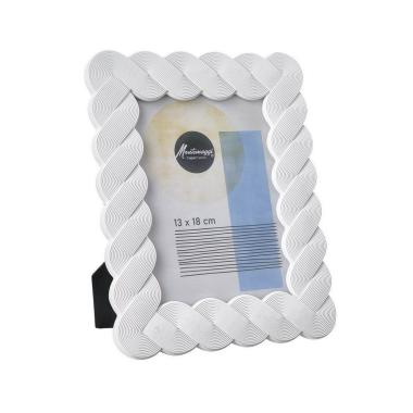 Cornice cm.13x18 Resina Treccia Bianca Anticata | Montemaggi