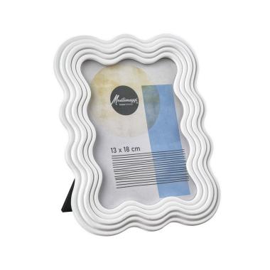 Cornice cm.13x18 Resina Onde Bianca Anticato | Montemaggi