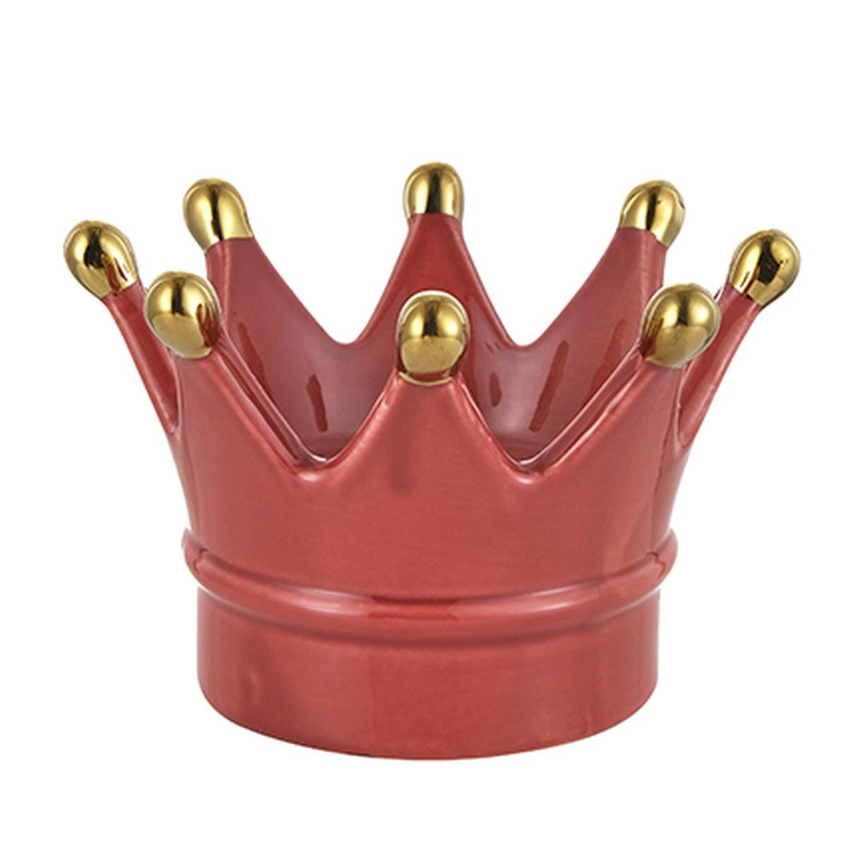 Corona Porcellana Corallo con Punte Oro cm.Ã˜15xh10 | Montemaggi