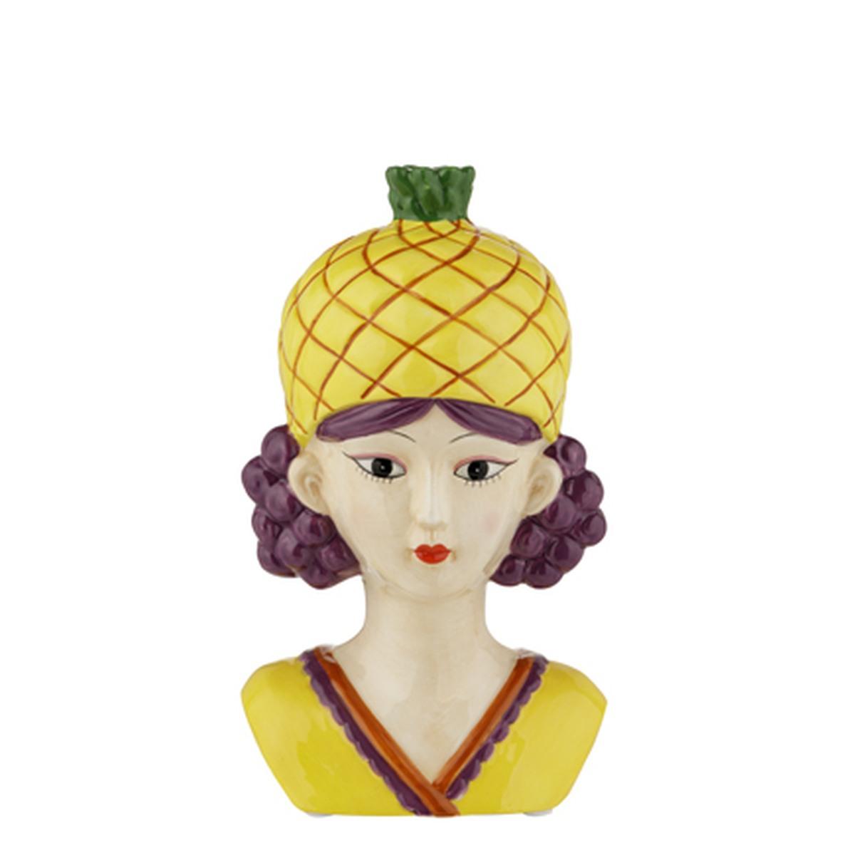Vaso Ceramica Girl Fruit Ananas cm.8x6,5x14 |Montemaggi