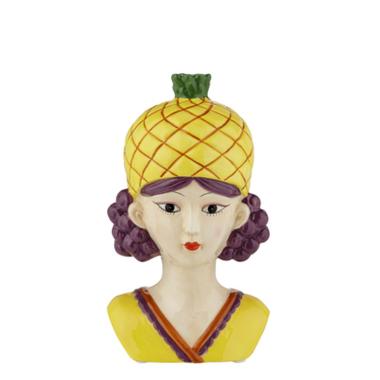 Vaso Ceramica Girl Fruit Ananas cm.8x6,5x14 |Montemaggi