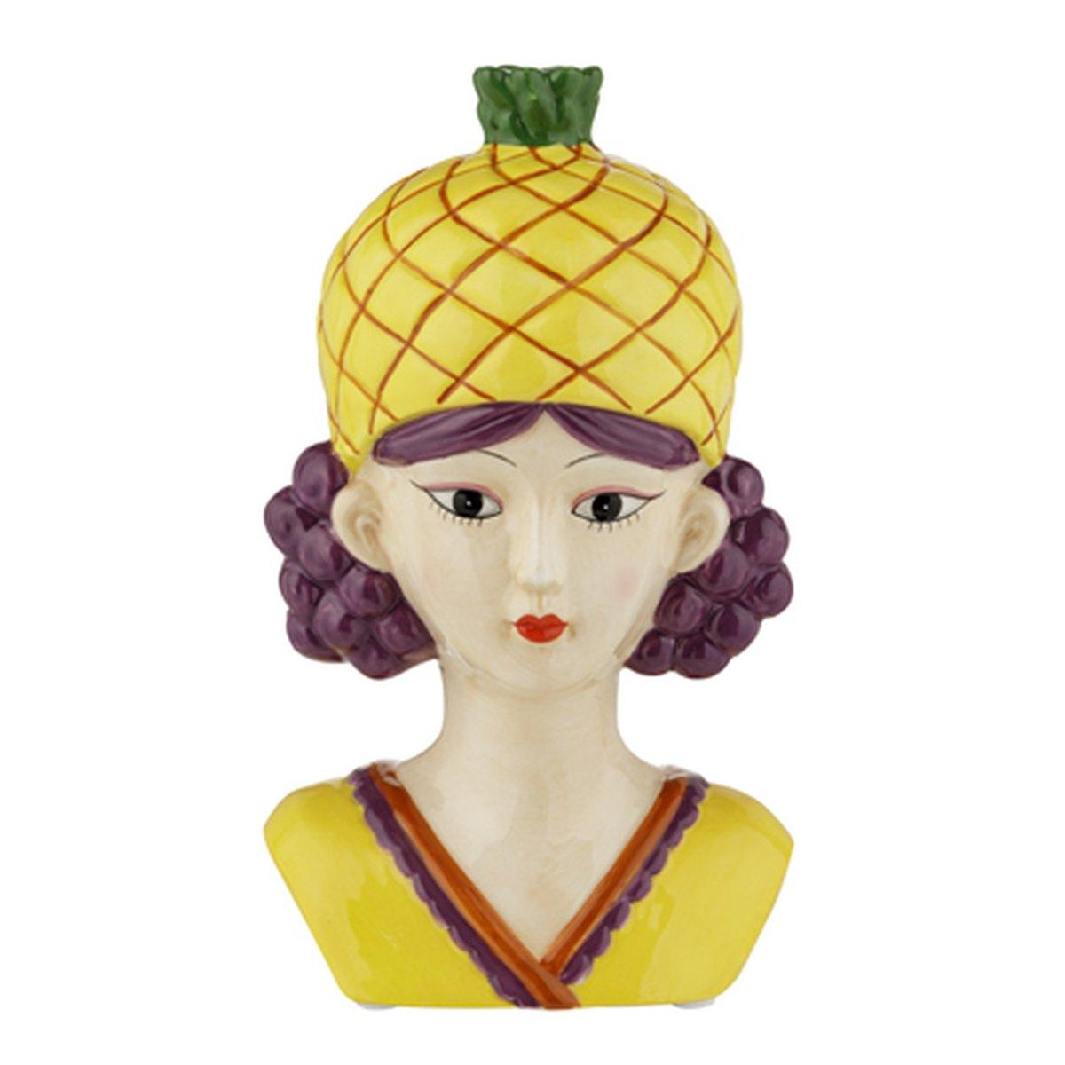 Vaso Ceramica Girl Fruit Ananas cm.10x8,5x18 |Montemaggi