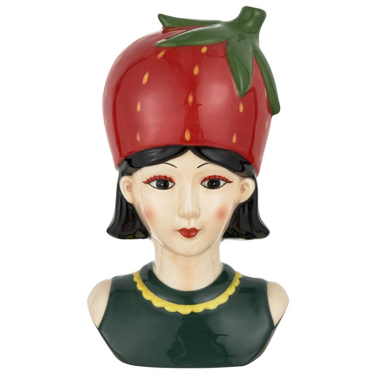 Vaso Ceramica Girl Fruit Fragola cm.11x9x18 |Montemaggi