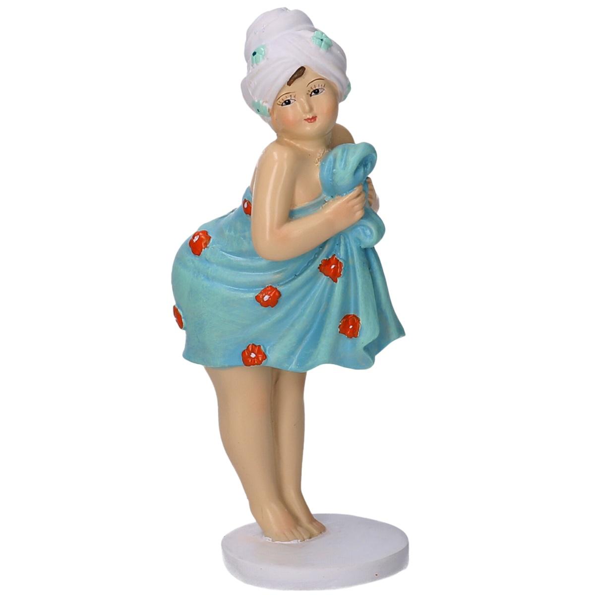 Decorazione Mare Donna con Asciugamano Azzurro cm.5,5x4,5xh12,5 | Vacchetti