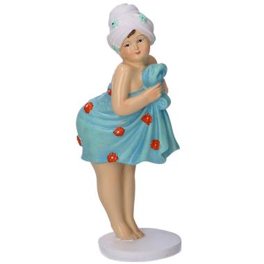 Decorazione Mare Donna con Asciugamano Azzurro cm.5,5x4,5xh12,5 | Vacchetti