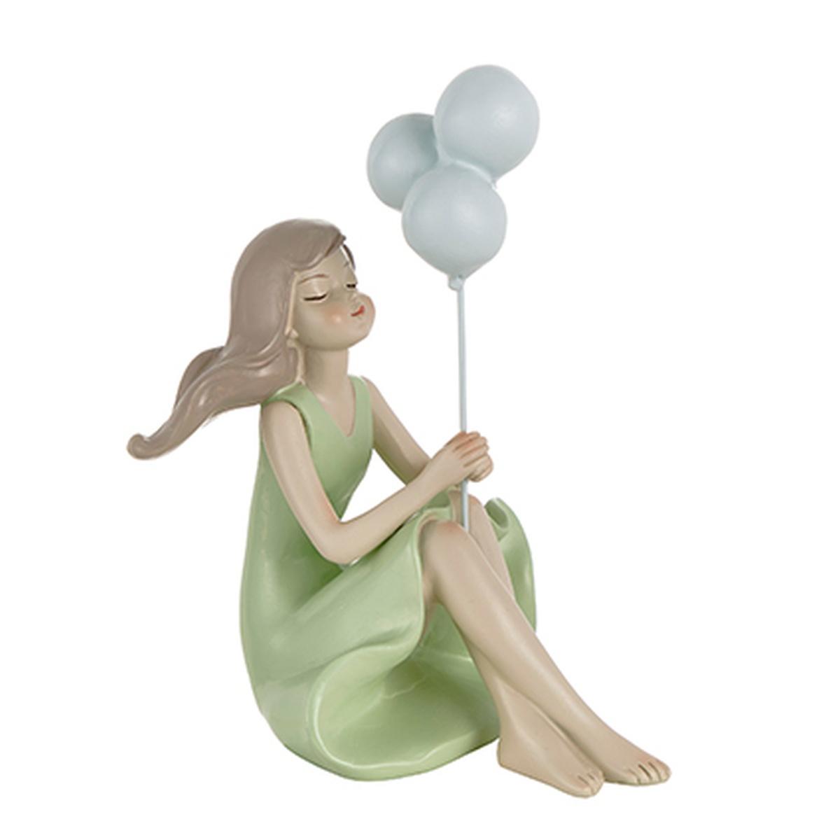 Statua Ragazza Dream Seduta con Palloncini cm.14 |Montemaggi