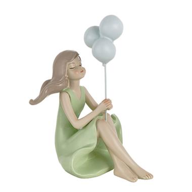 Statua Ragazza Dream Seduta con Palloncini cm.14 |Montemaggi