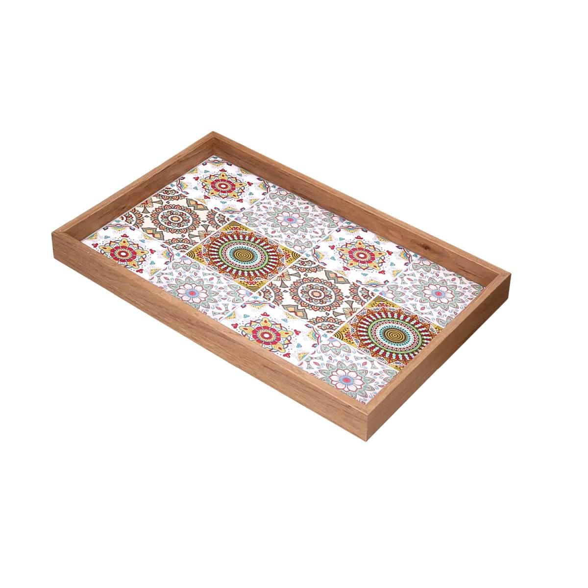 Vassoio Legno Rettangolare Crema con Bordo Naturale cm.39x24xh3 | Vacchetti