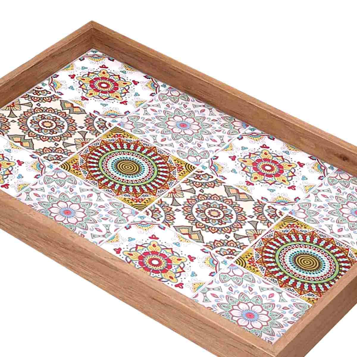 Vassoio Legno Rettangolare Crema con Bordo Naturale cm.39x24xh3 | Vacchetti