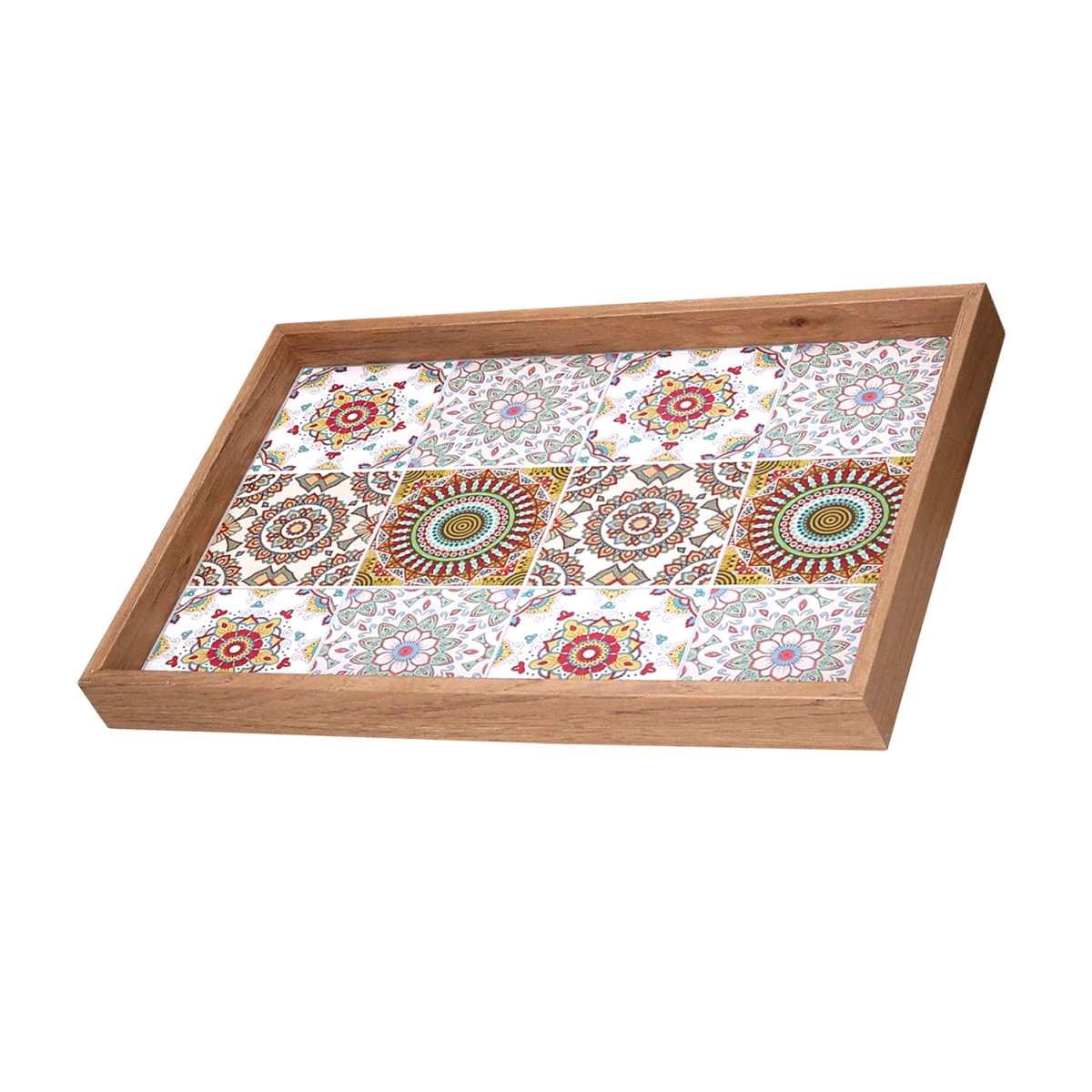 Vassoio Legno Rettangolare Crema con Bordo Naturale cm.42x27xh3,5 | Vacchetti