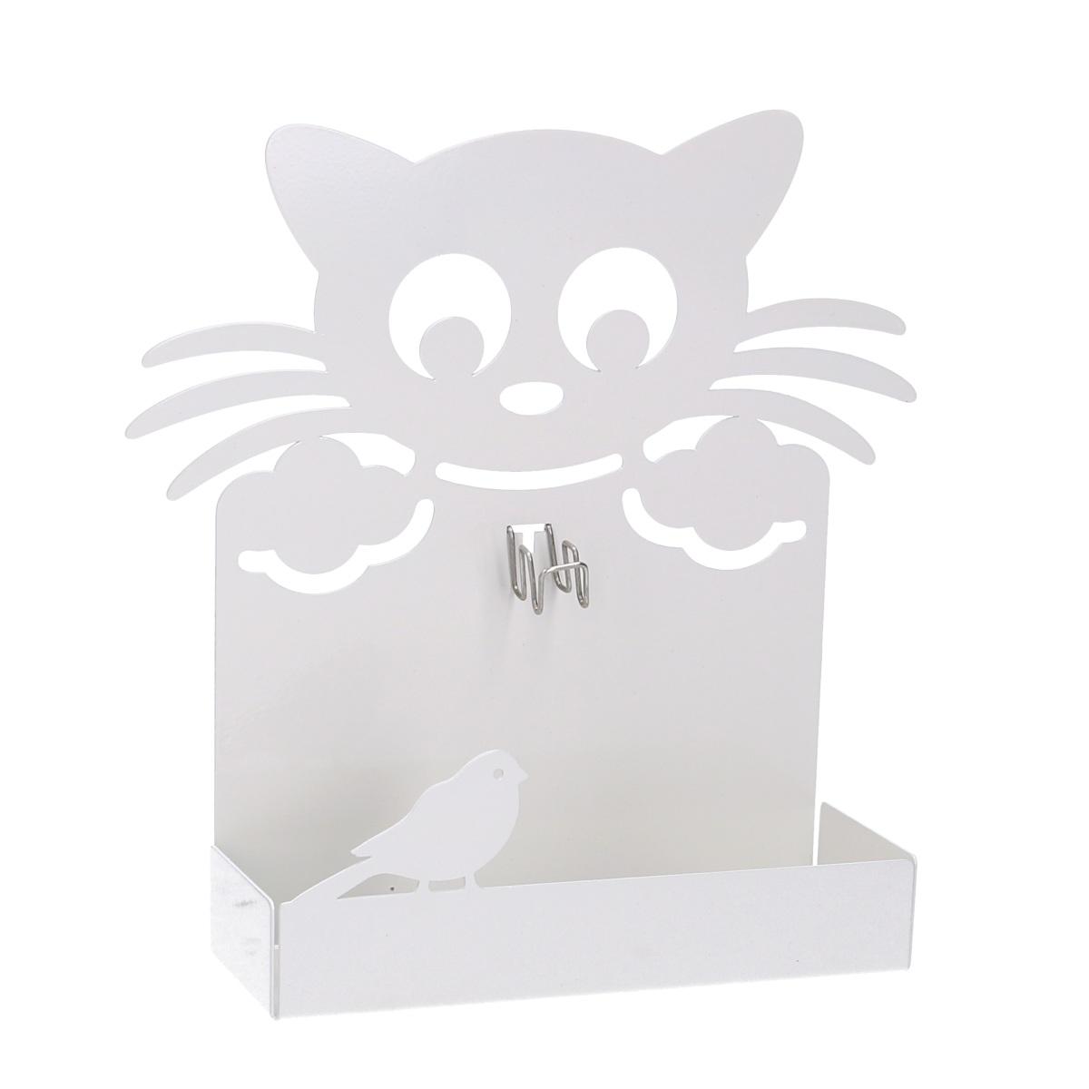 Portazampirone Metallo Gatto Bianco cm.18x5h18 | Vacchetti