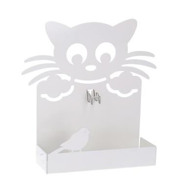 Portazampirone Metallo Gatto Bianco cm.18x5h18 | Vacchetti