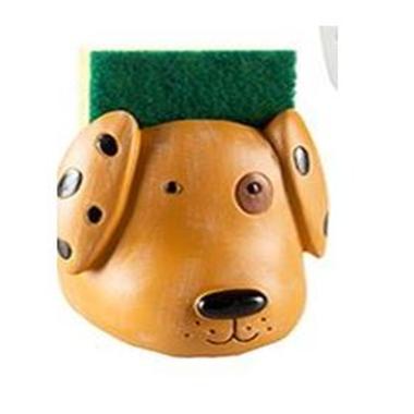 Porta Spugne Ceramica Cagnolino Marrone cm.11,5 | Montemaggi